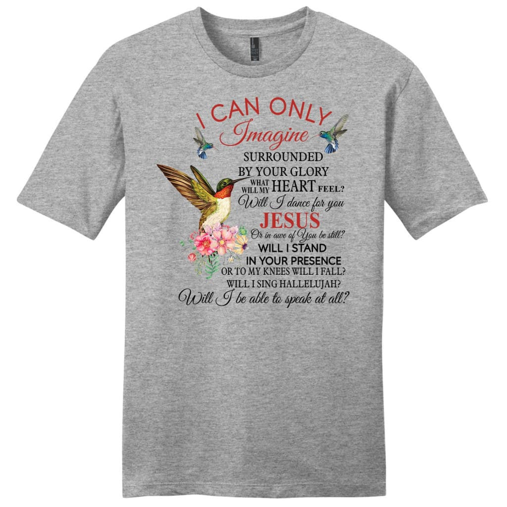 Christian t-shirts: I can only imagine hummingbird flower men's t-shirt
