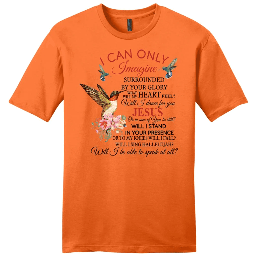 Christian t-shirts: I can only imagine hummingbird flower men's t-shirt
