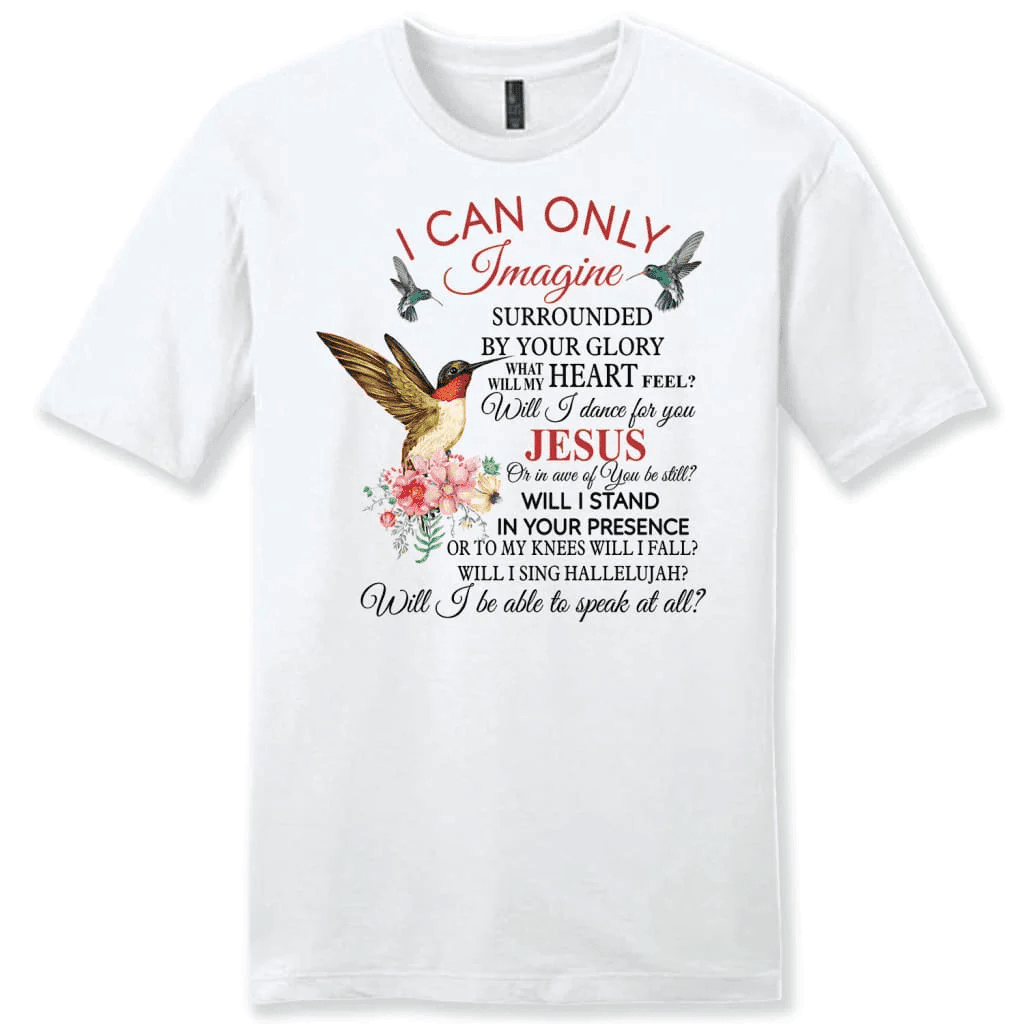 Christian t-shirts: I can only imagine hummingbird flower men's t-shirt