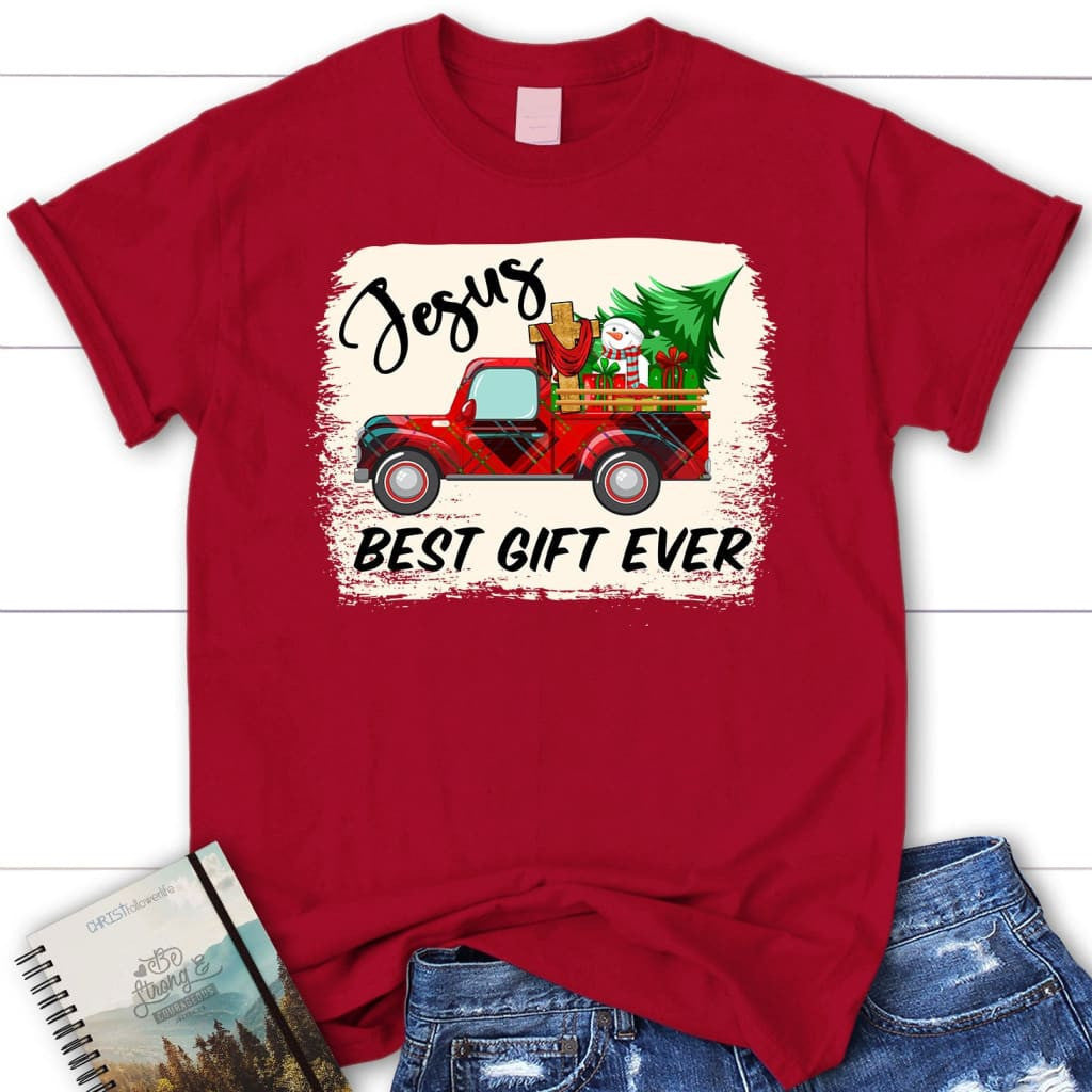 Jesus best gift ever Red truck Christmas Women's t-shirt