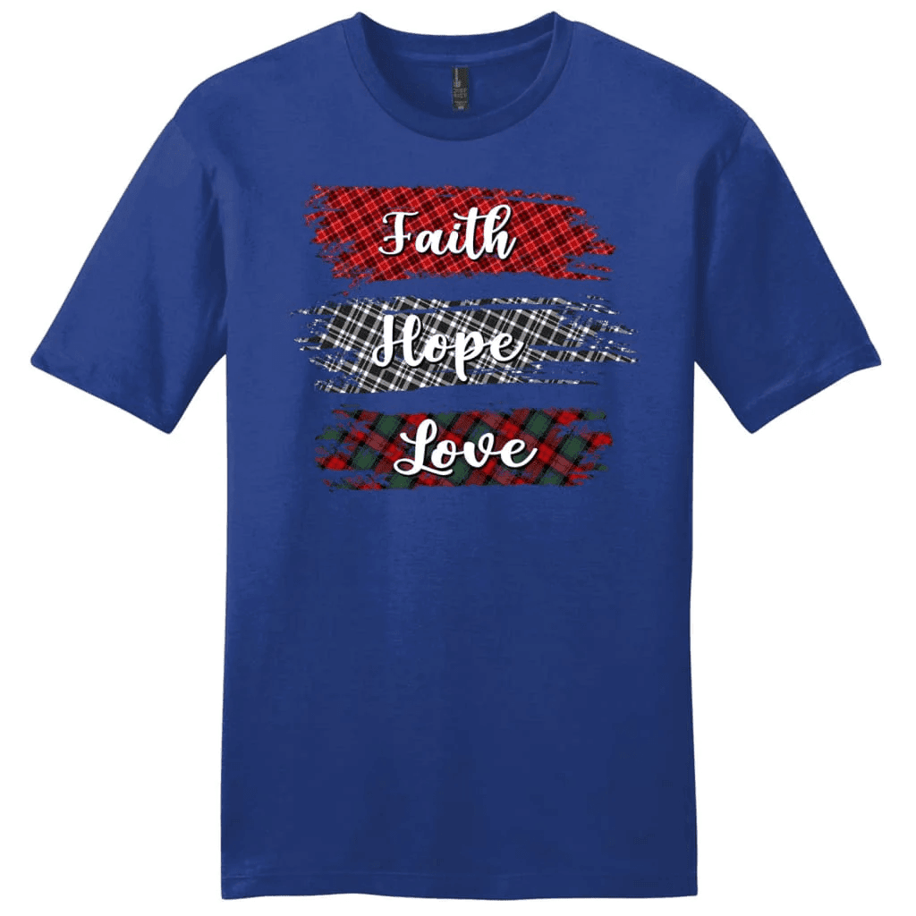 Buffalo plaid Faith hope love Menâ�E�E��E�E�s t-shirt