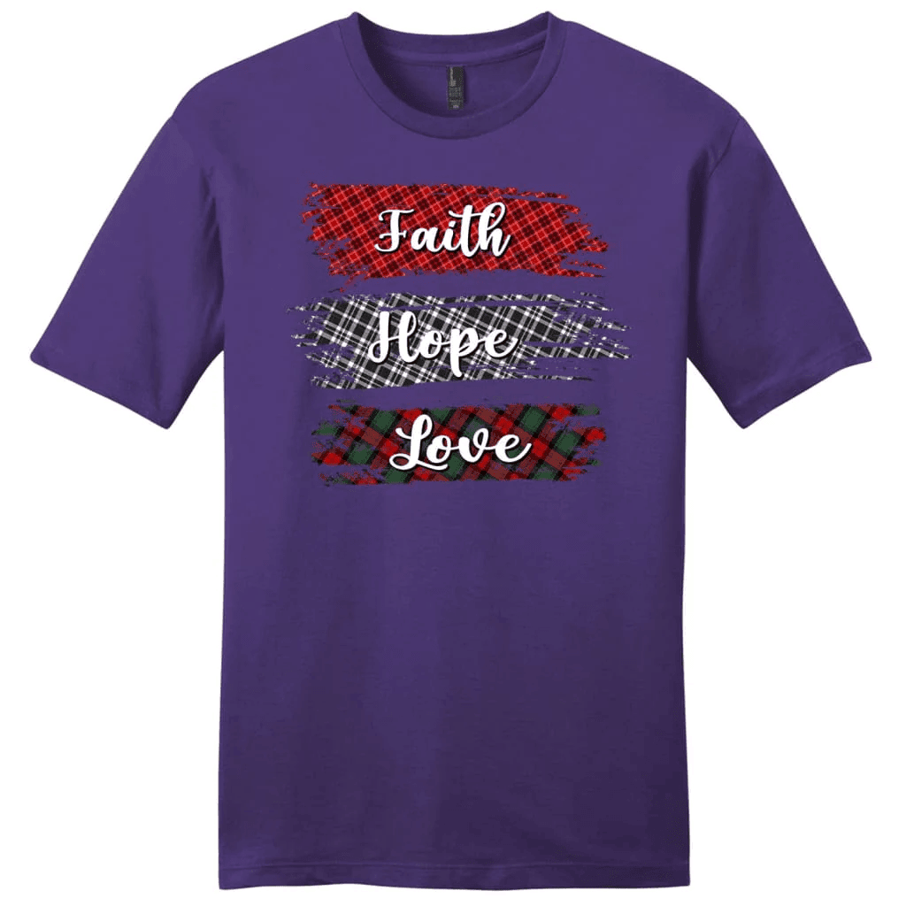 Buffalo plaid Faith hope love Menâ�E�E��E�E�s t-shirt
