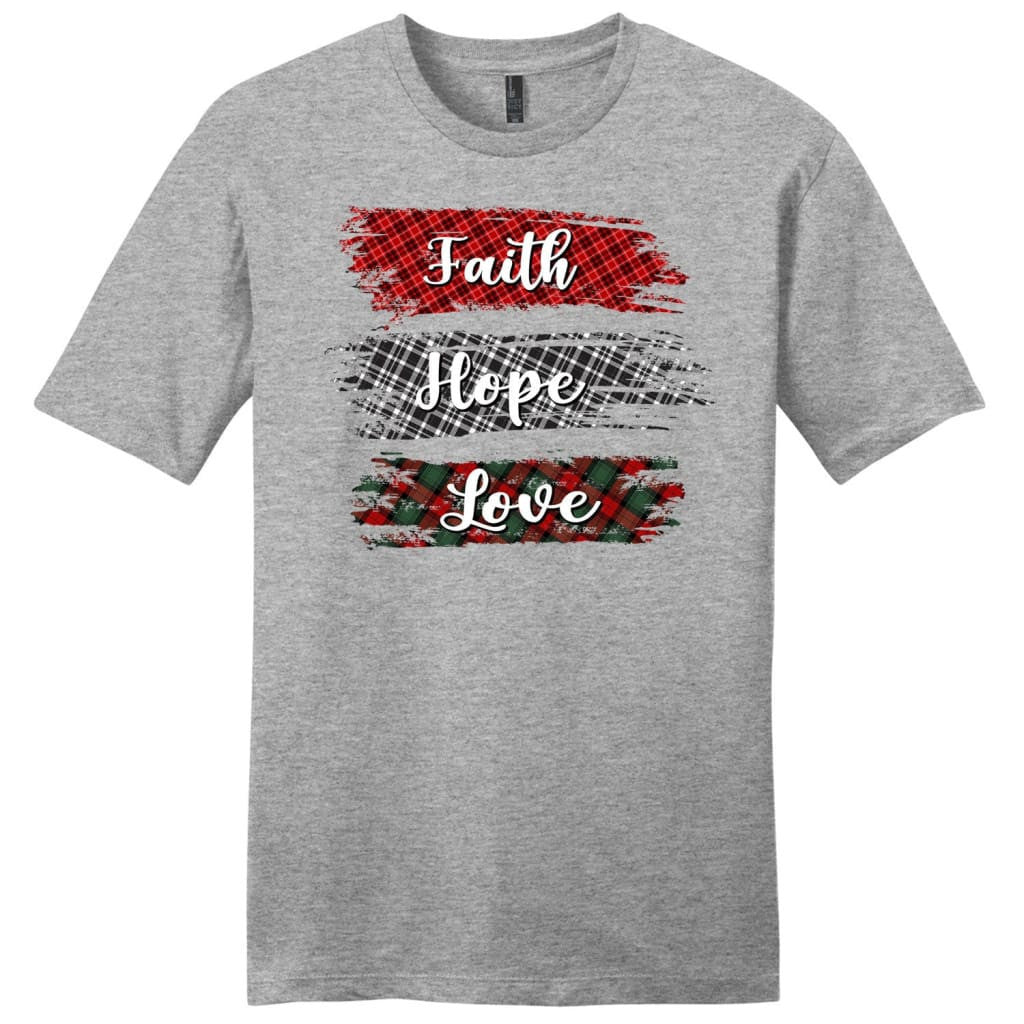 Buffalo plaid Faith hope love Menâ�E�E��E�E�s t-shirt