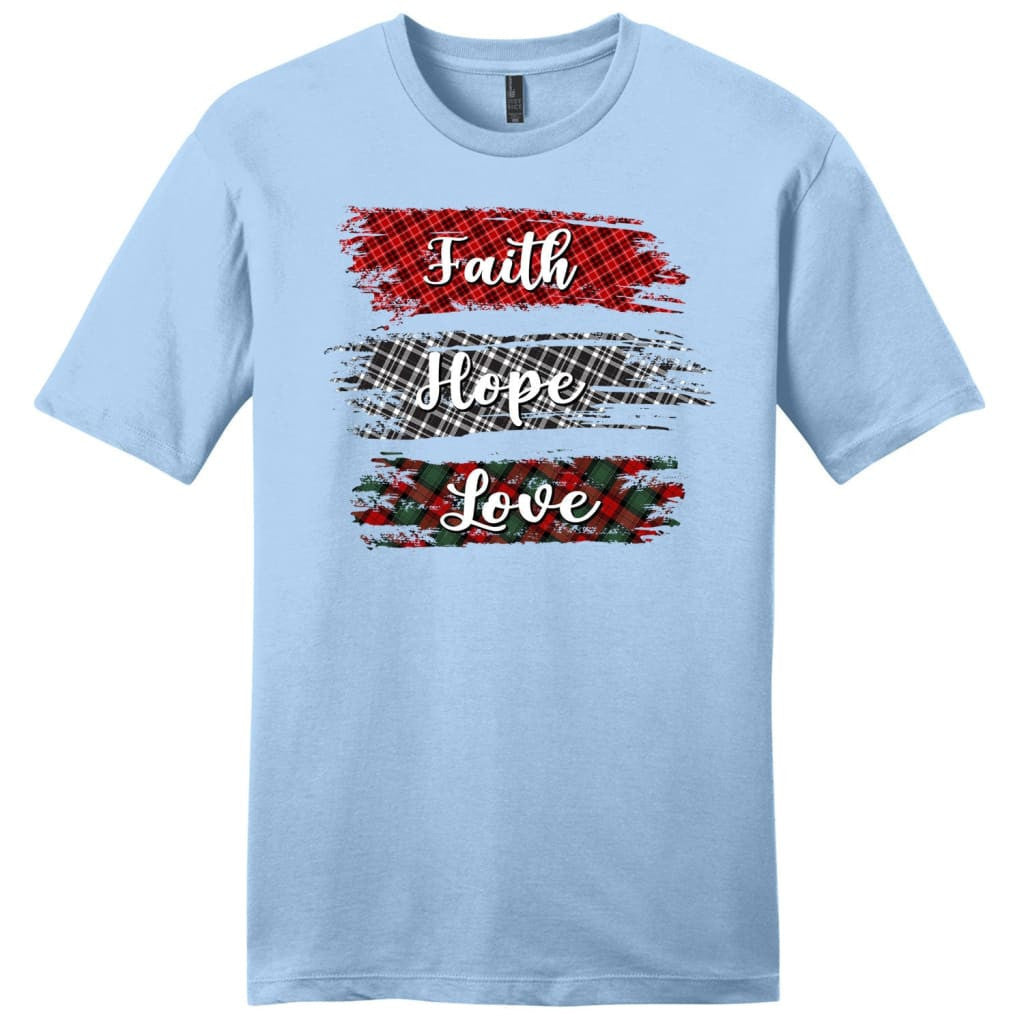 Buffalo plaid Faith hope love Menâ�E�E��E�E�s t-shirt