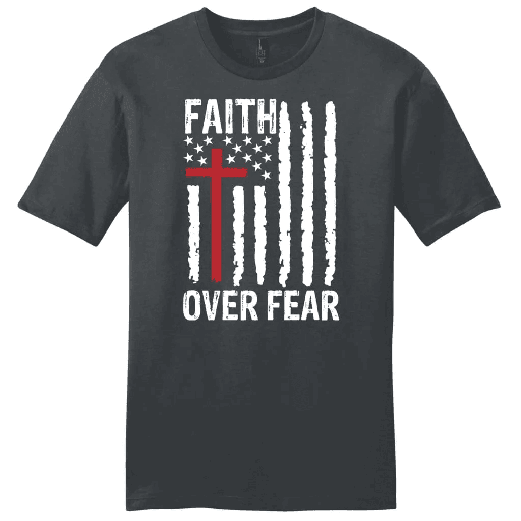 Patriotic Christian t-shirts: Faith over fear American flag men's t-shirt