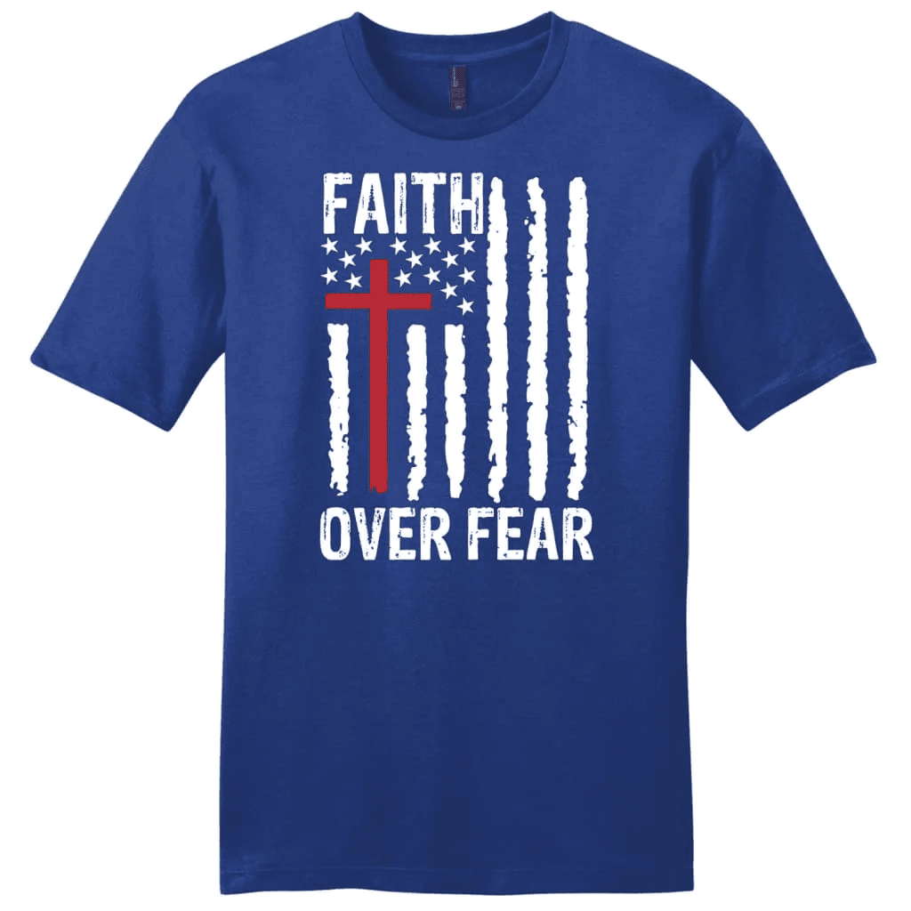 Patriotic Christian t-shirts: Faith over fear American flag men's t-shirt