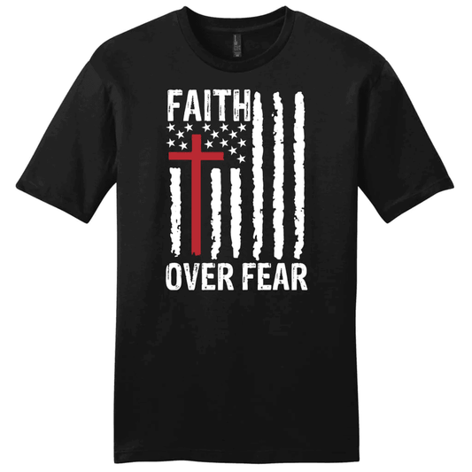 Patriotic Christian t-shirts: Faith over fear American flag men's t-shirt