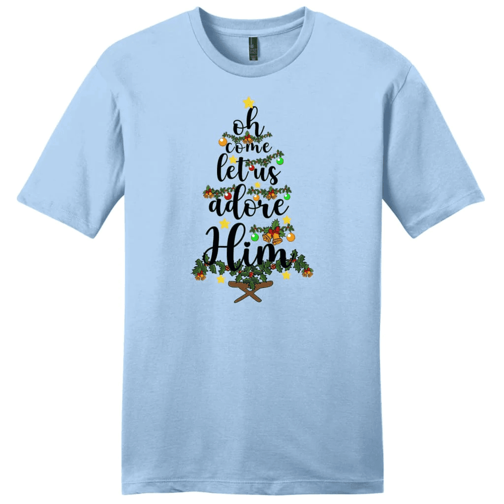 Oh come let us adore him Christmas Men's t shirt