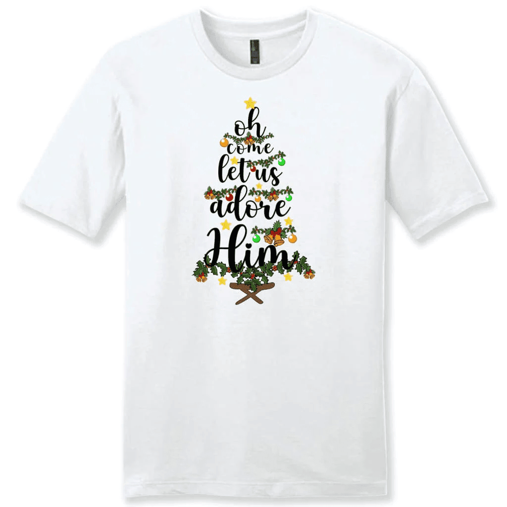 Oh come let us adore him Christmas Men's t shirt