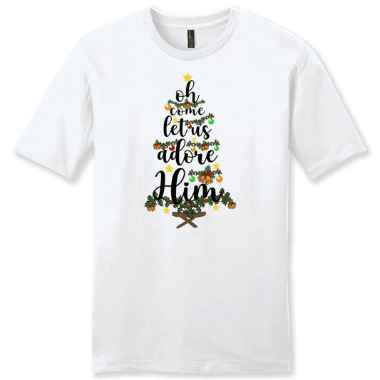 Oh come let us adore him Christmas Men's t shirt