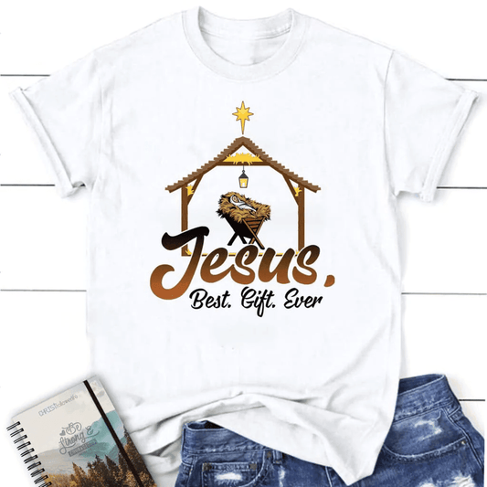 Jesus best gift ever, Baby Jesus in a manger, Women's t-shirt