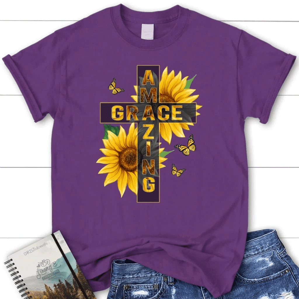 Amazing Grace sunflower women's t-shirt
