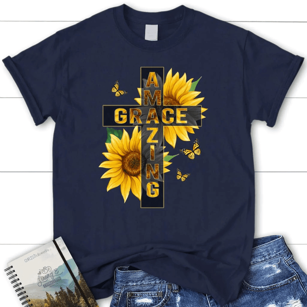 Amazing Grace sunflower women's t-shirt