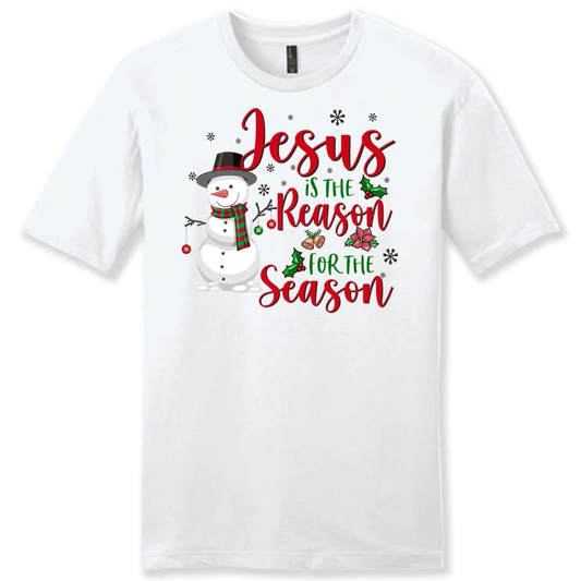 Jesus is the reason for the season Snowman men's t-shirt, Christian Christmas gifts