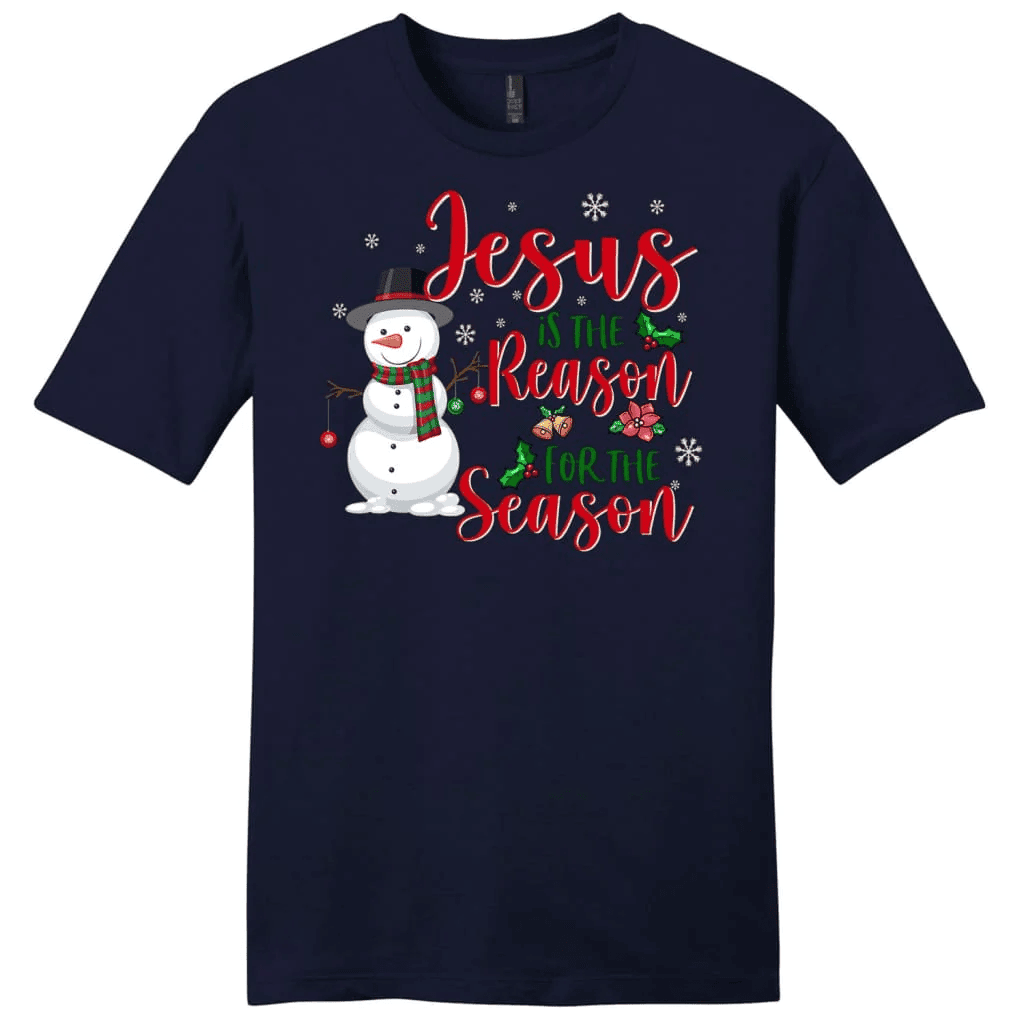 Jesus is the reason for the season Snowman men's t-shirt, Christian Christmas gifts