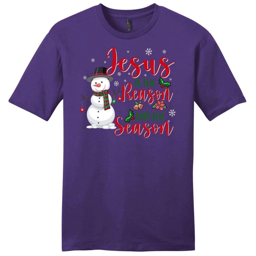 Jesus is the reason for the season Snowman men's t-shirt, Christian Christmas gifts
