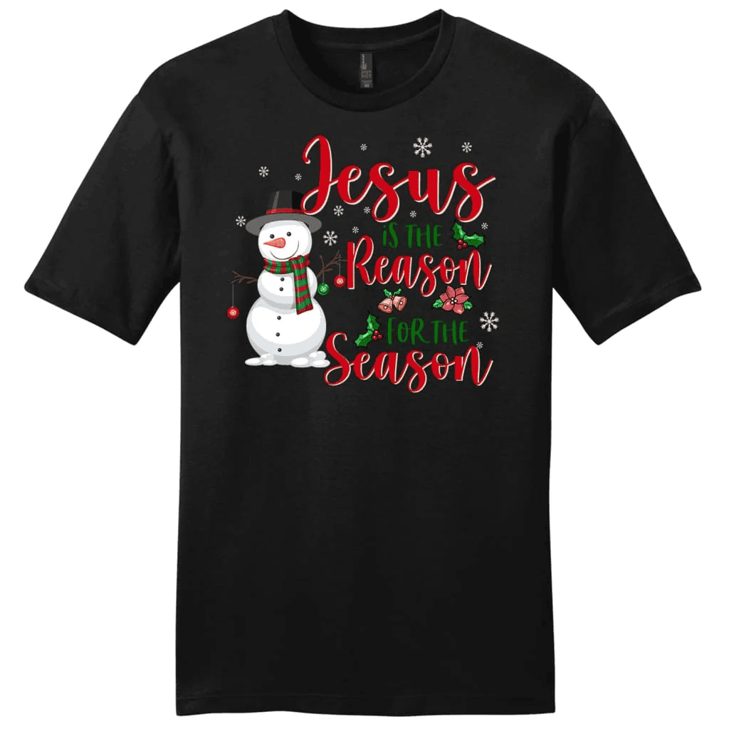 Jesus is the reason for the season Snowman men's t-shirt, Christian Christmas gifts