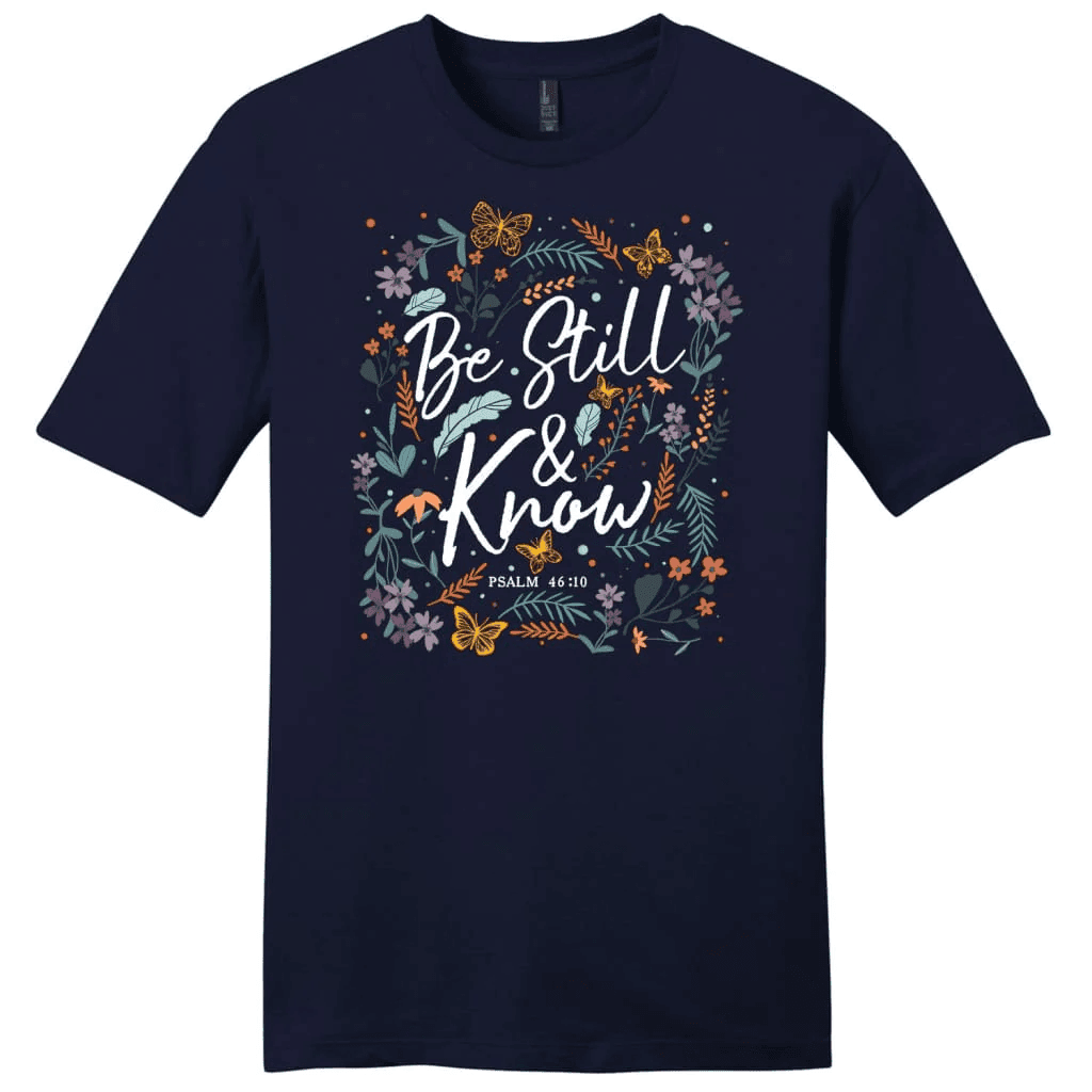Psalm 46:10 Be still and know, Wildflowers butterflies, Men's t-shirt