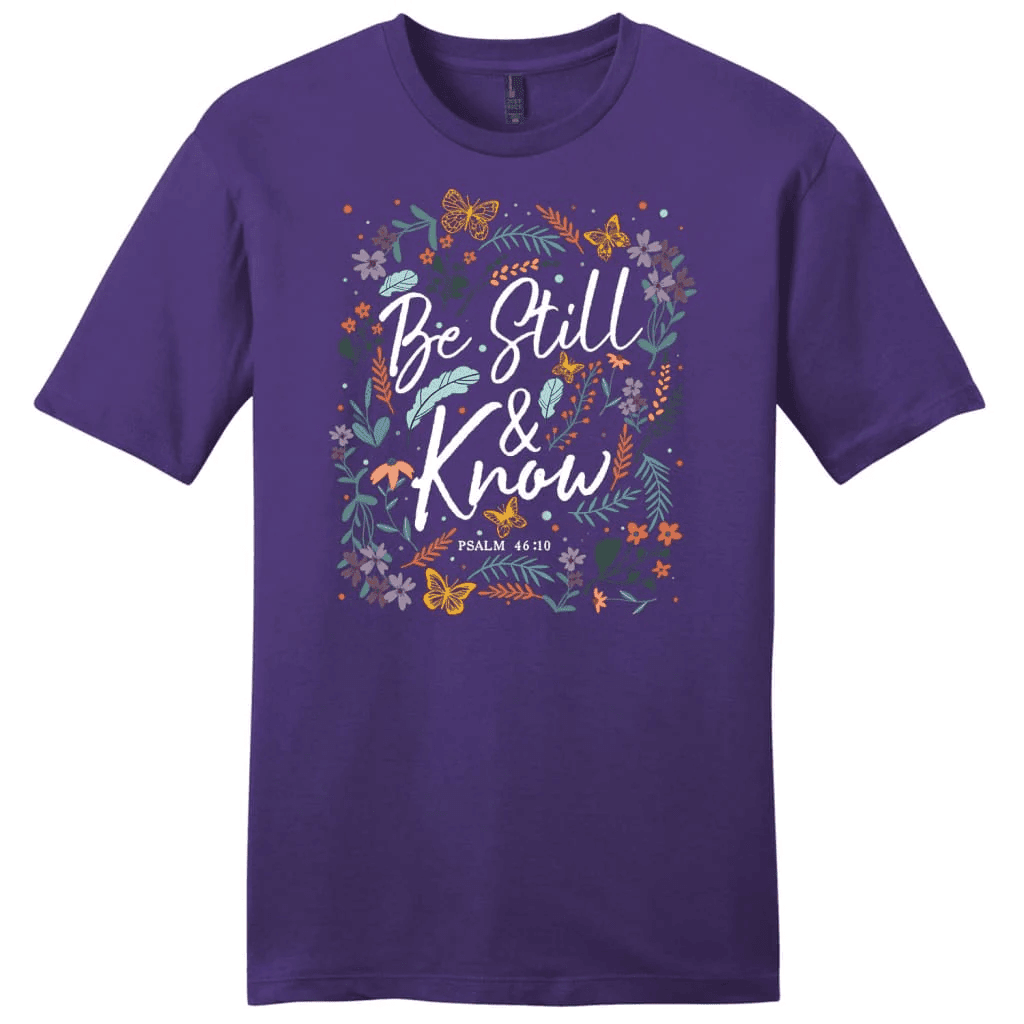 Psalm 46:10 Be still and know, Wildflowers butterflies, Men's t-shirt