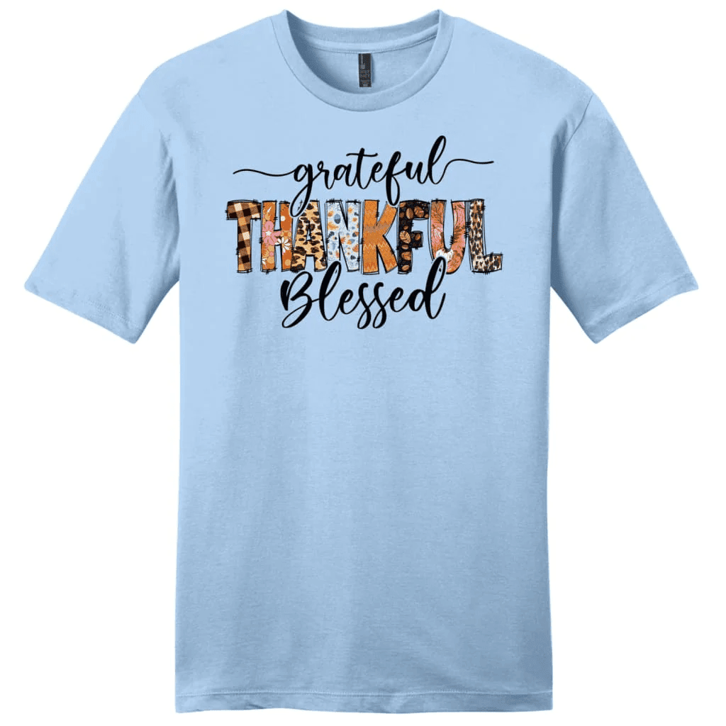 Grateful thankful blessed Thanksgiving Men's Christian t-shirt