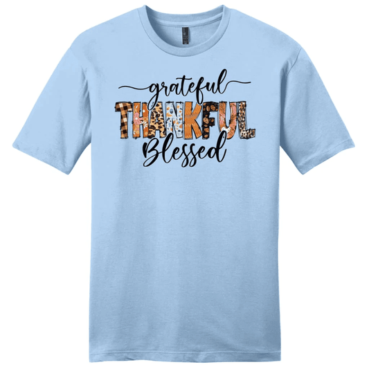 Grateful thankful blessed Thanksgiving Men's Christian t-shirt