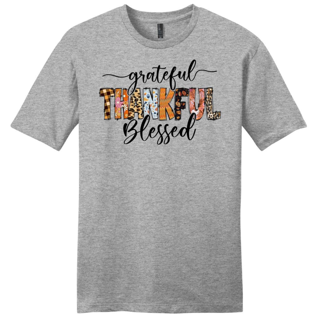 Grateful thankful blessed Thanksgiving Men's Christian t-shirt