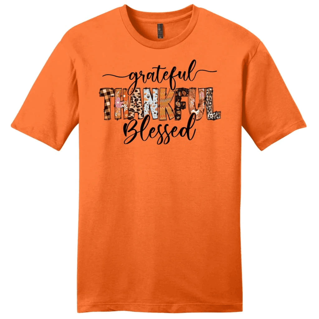 Grateful thankful blessed Thanksgiving Men's Christian t-shirt