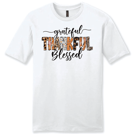 Grateful thankful blessed Thanksgiving Men's Christian t-shirt