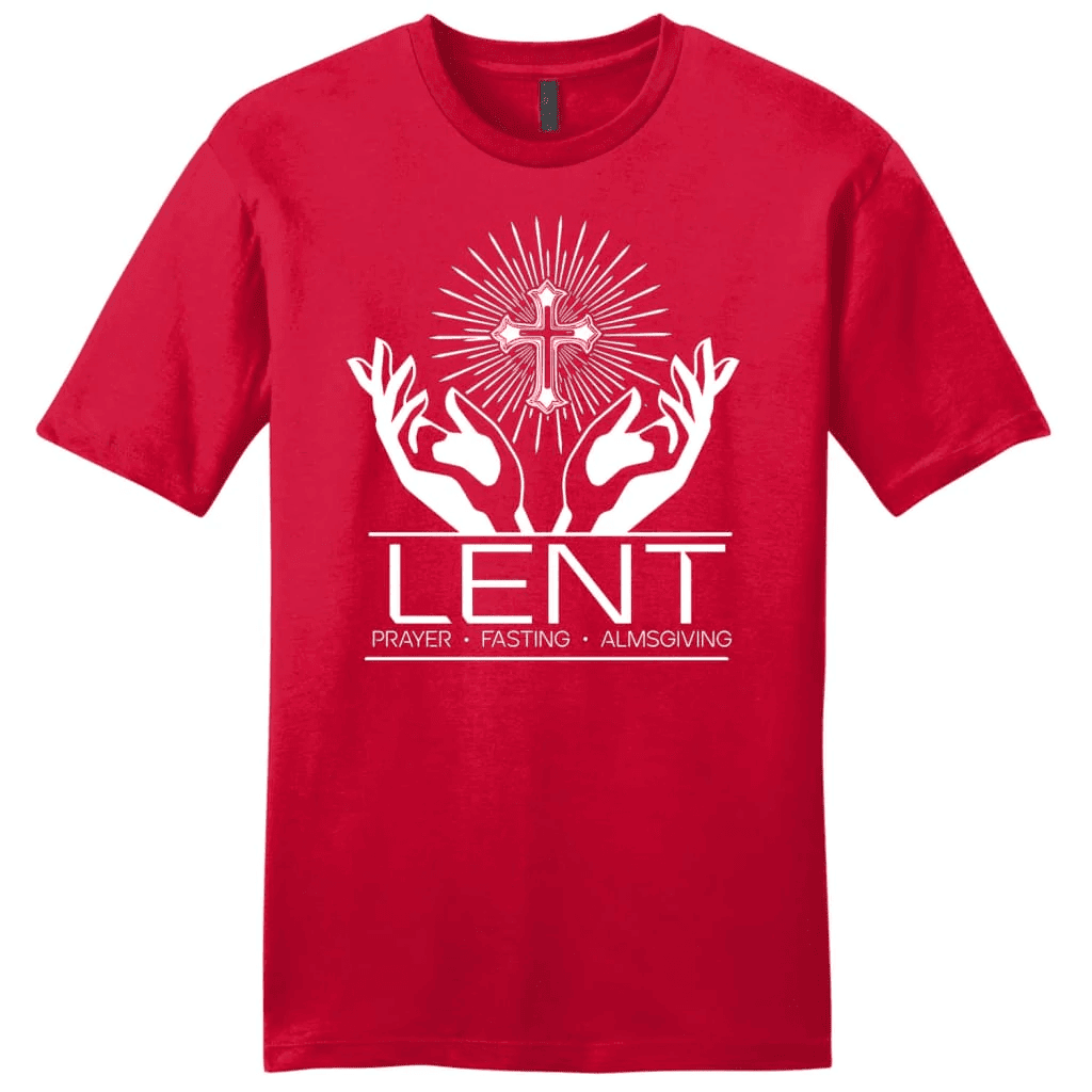Lent prayer fasting almsgiving men's t-shirt, Easter Christian gifts