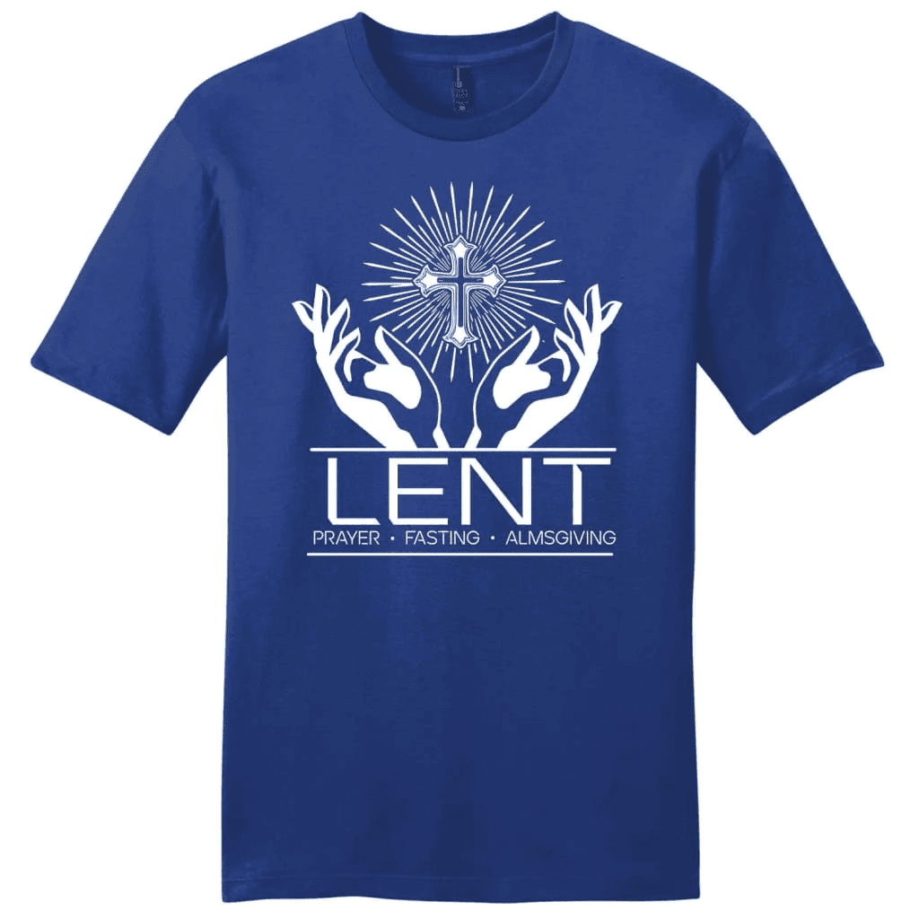 Lent prayer fasting almsgiving men's t-shirt, Easter Christian gifts