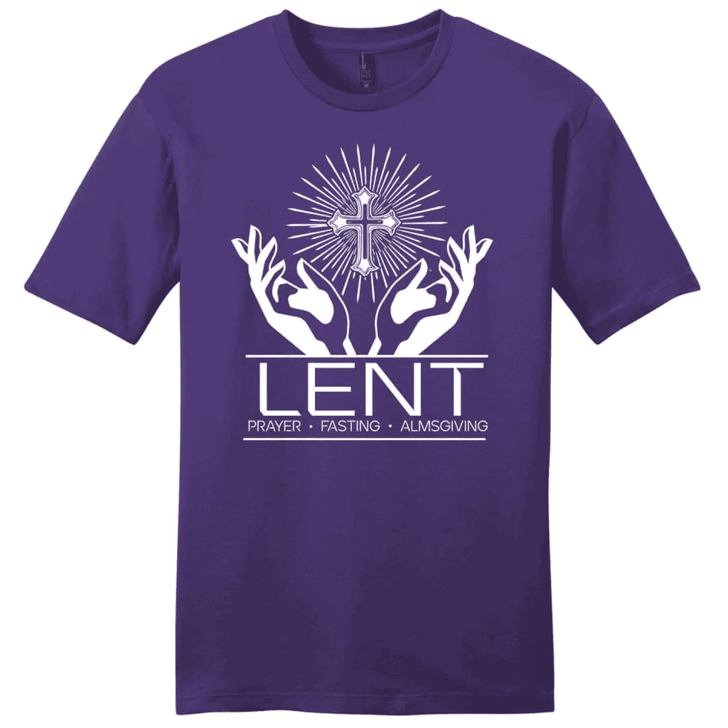 Lent prayer fasting almsgiving men's t-shirt, Easter Christian gifts
