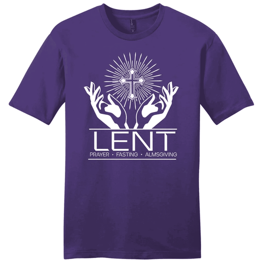 Lent prayer fasting almsgiving men's t-shirt, Easter Christian gifts