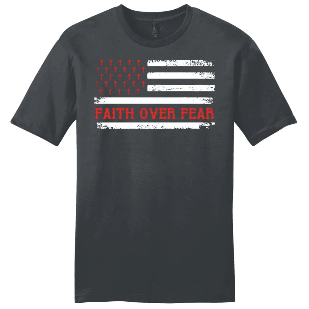 Patriotic Christian, Faith over fear American flag men's t-shirt