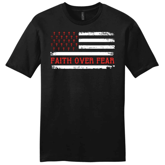 Patriotic Christian, Faith over fear American flag men's t-shirt