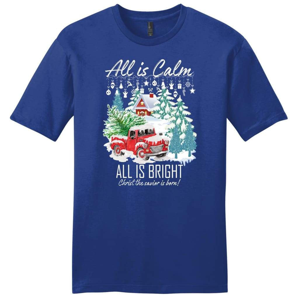 All is calm all is bright men's t-shirt, Christian Christmas Shirts