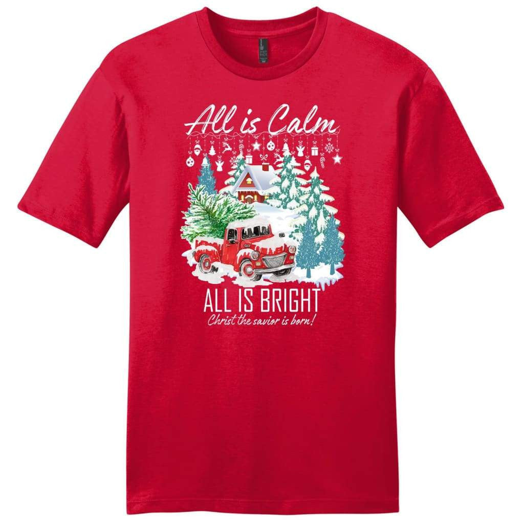 All is calm all is bright men's t-shirt, Christian Christmas Shirts