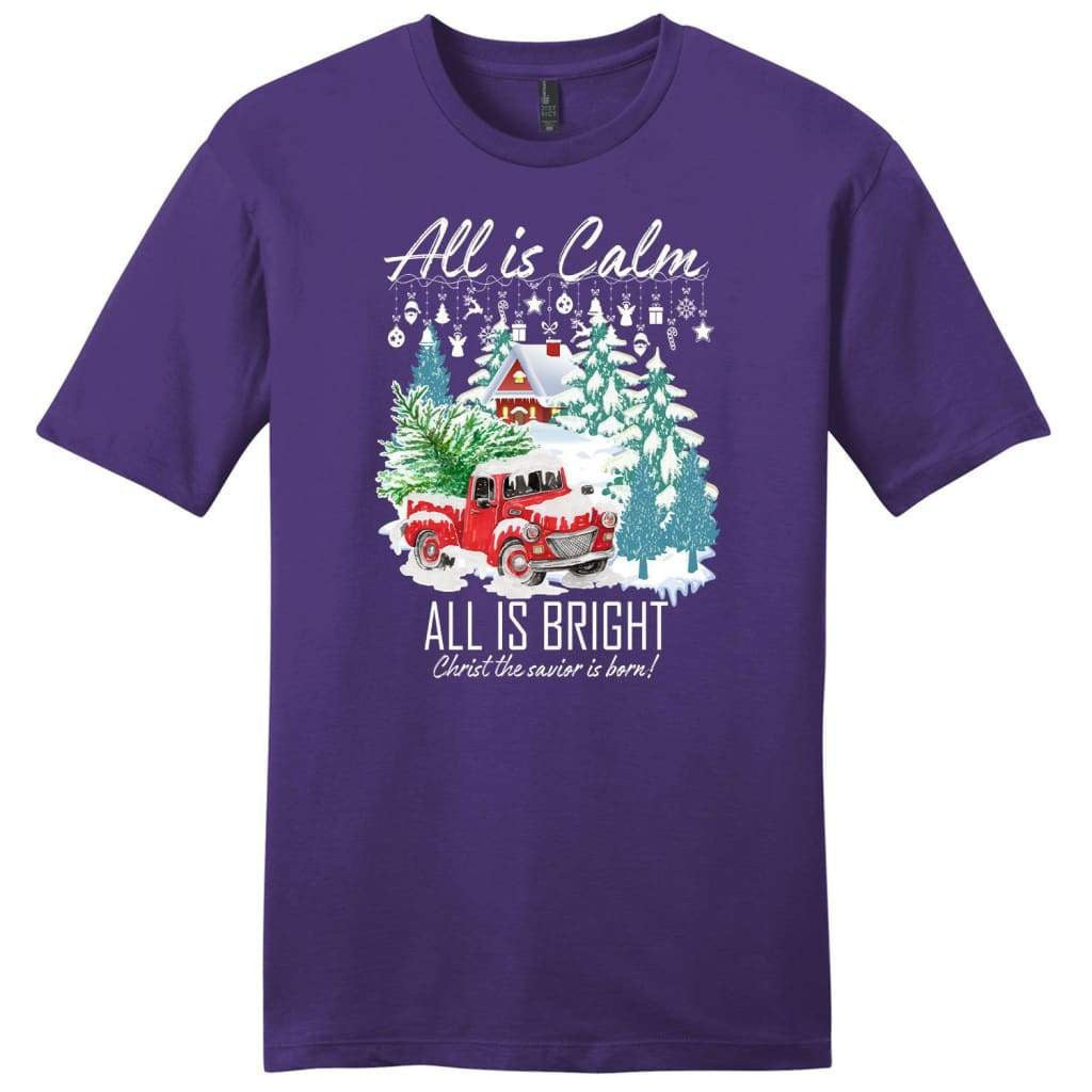 All is calm all is bright men's t-shirt, Christian Christmas Shirts