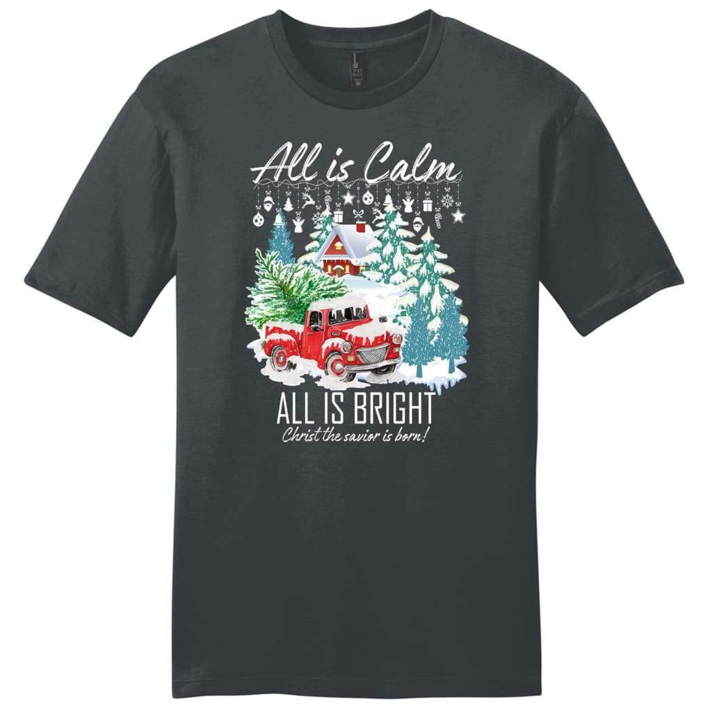 All is calm all is bright men's t-shirt, Christian Christmas Shirts