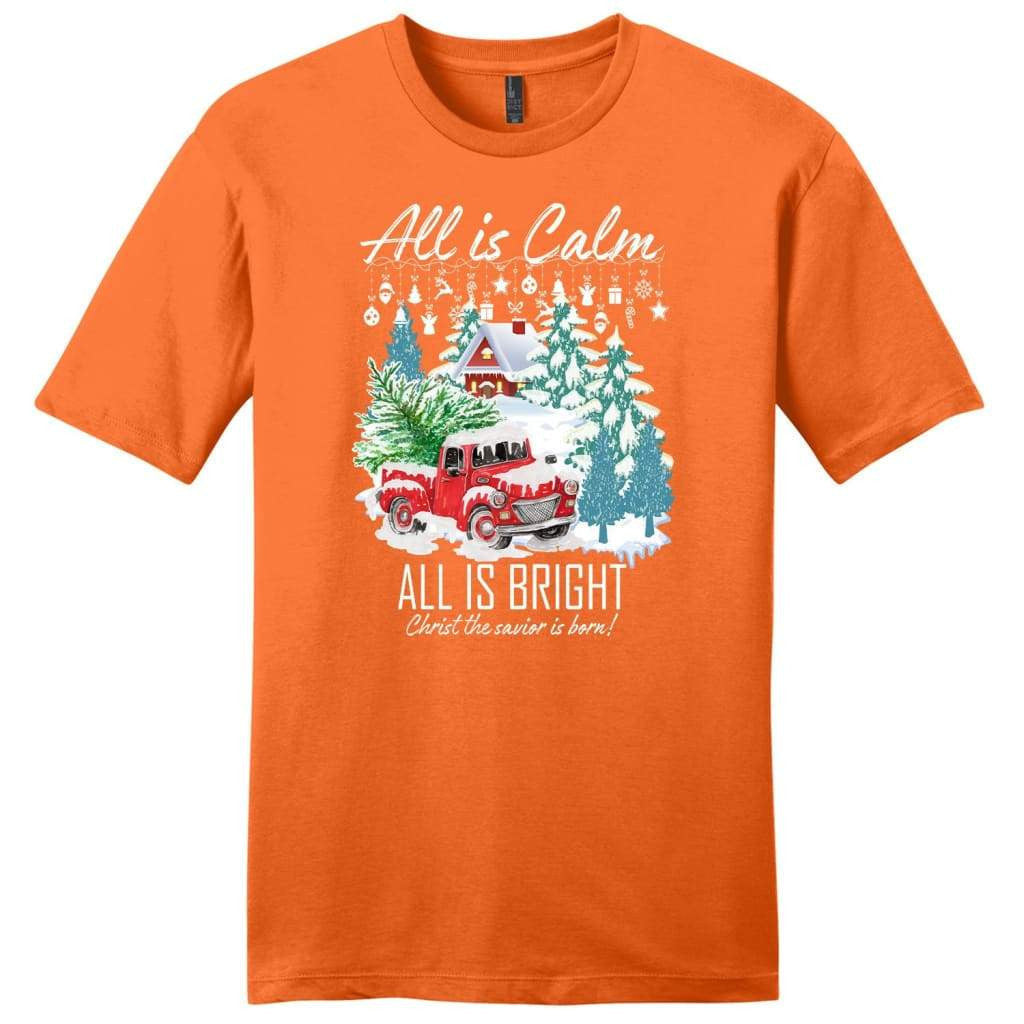All is calm all is bright men's t-shirt, Christian Christmas Shirts