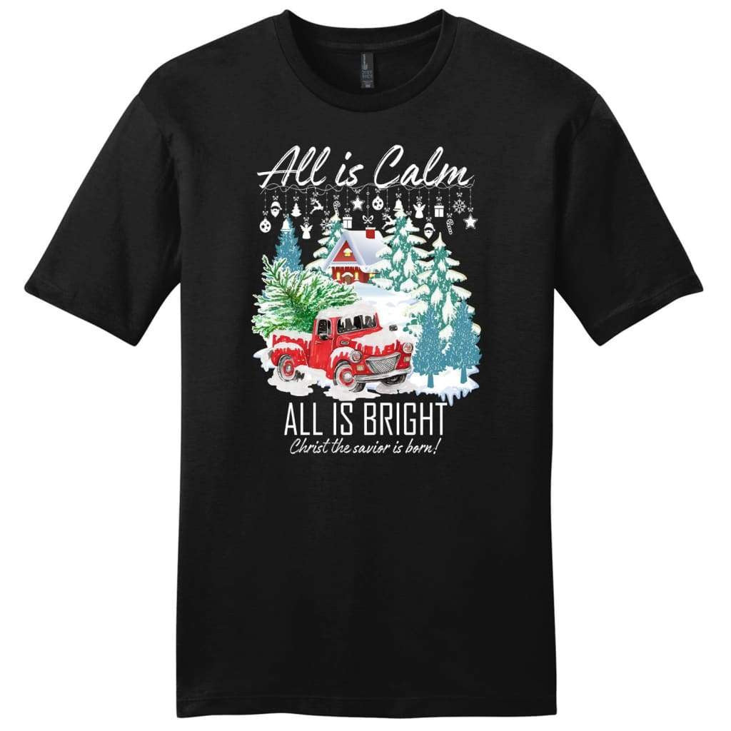 All is calm all is bright men's t-shirt, Christian Christmas Shirts