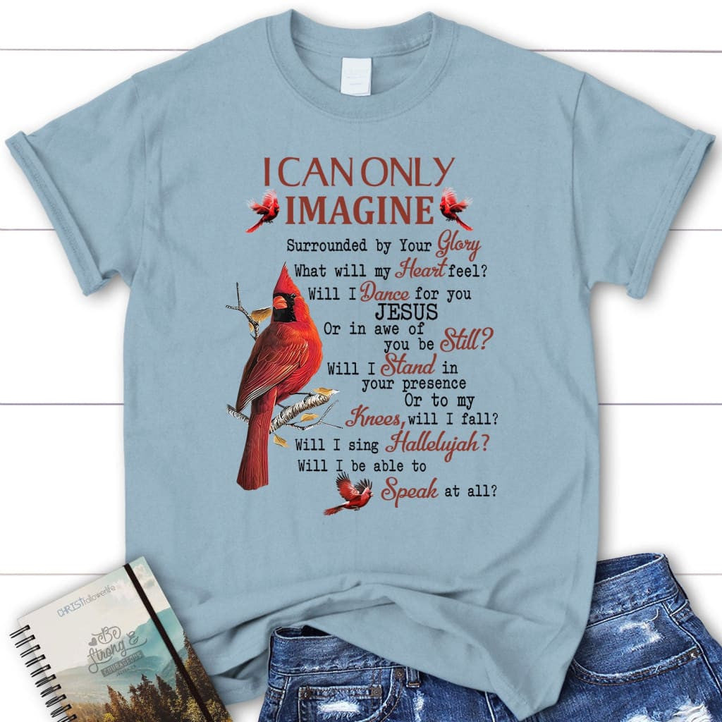 I can only imagine t-shirt, cardinal women's Christian t-shirts