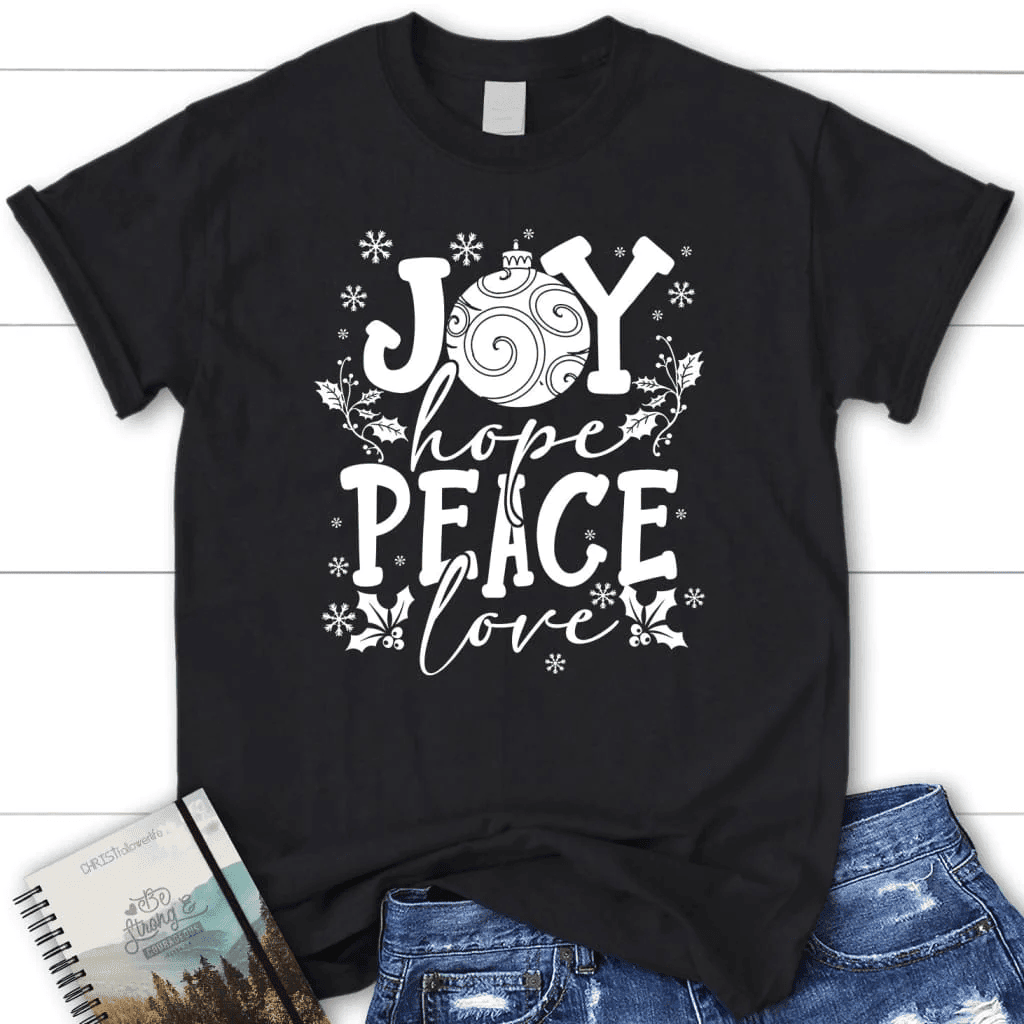 Joy hope peace love Christmas women's t-shirt