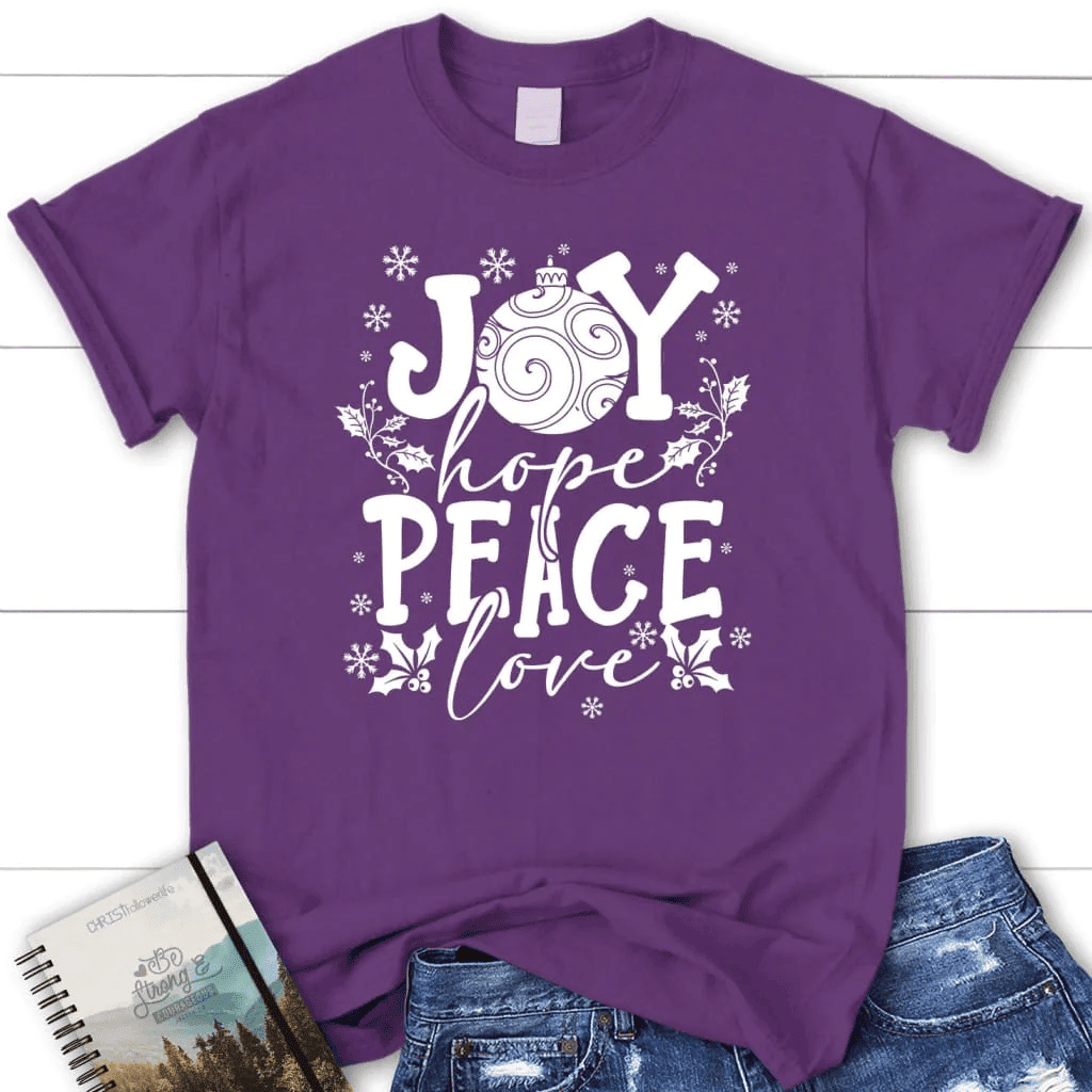 Joy hope peace love Christmas women's t-shirt