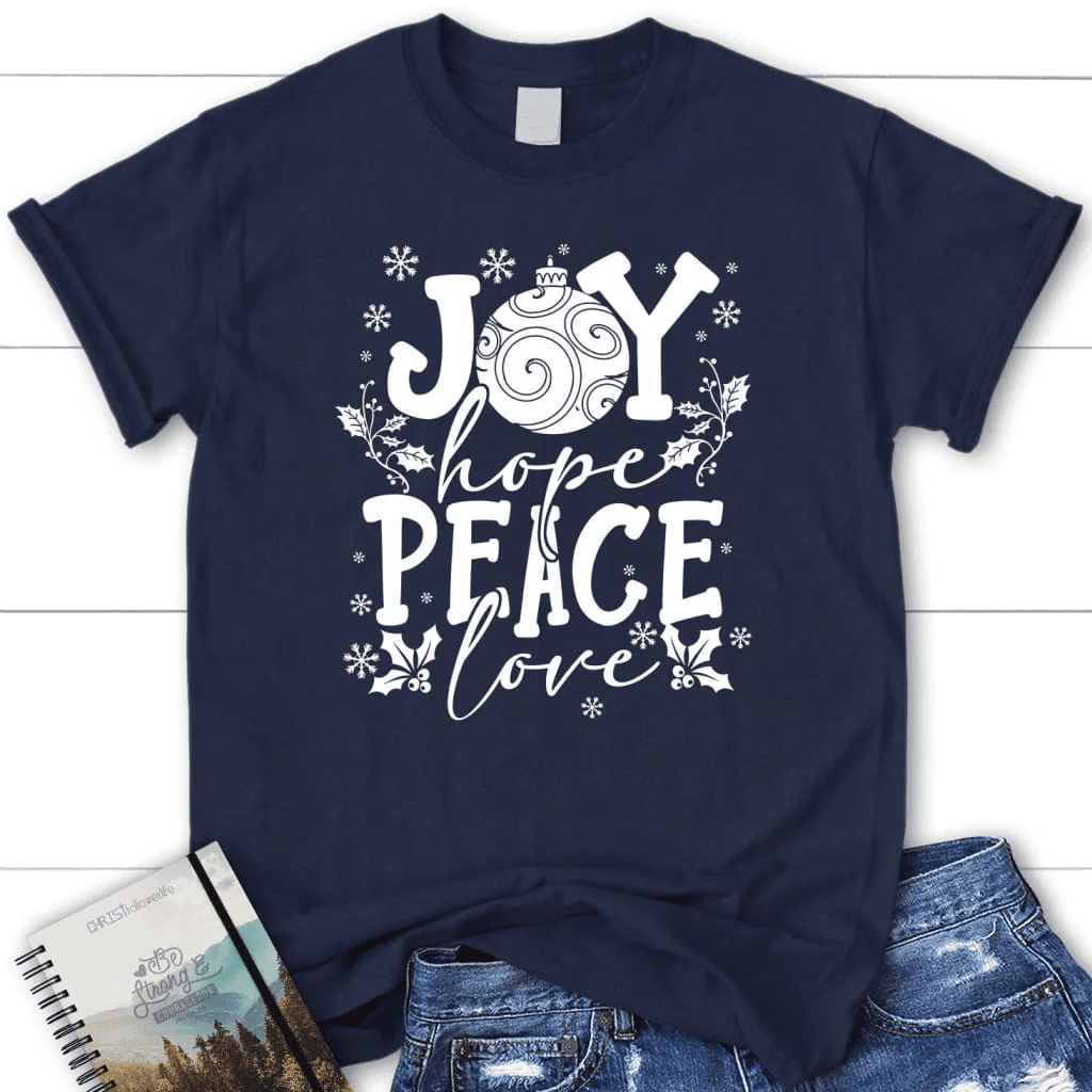Joy hope peace love Christmas women's t-shirt