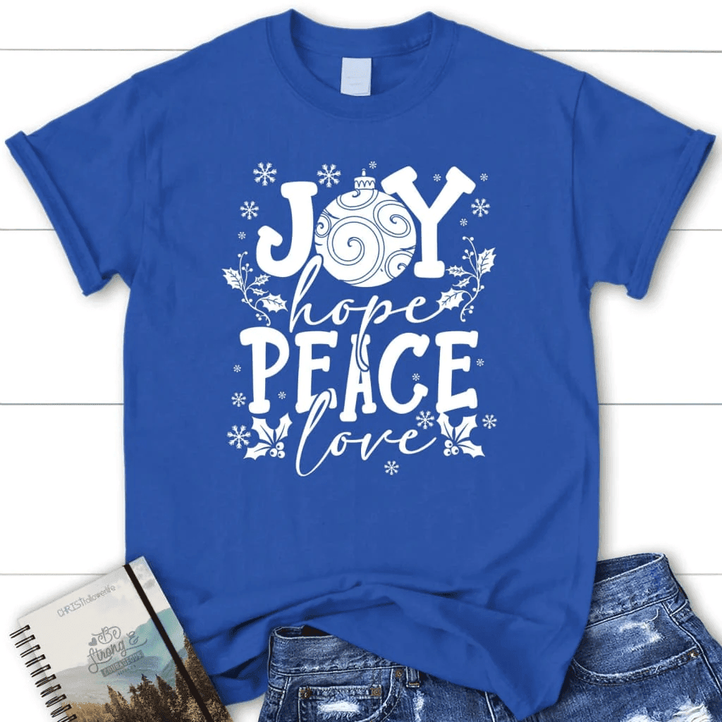 Joy hope peace love Christmas women's t-shirt