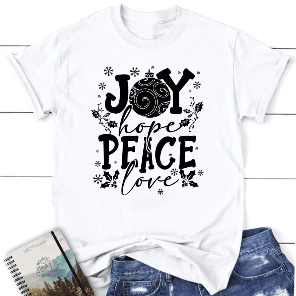 Joy hope peace love Christmas women's t-shirt