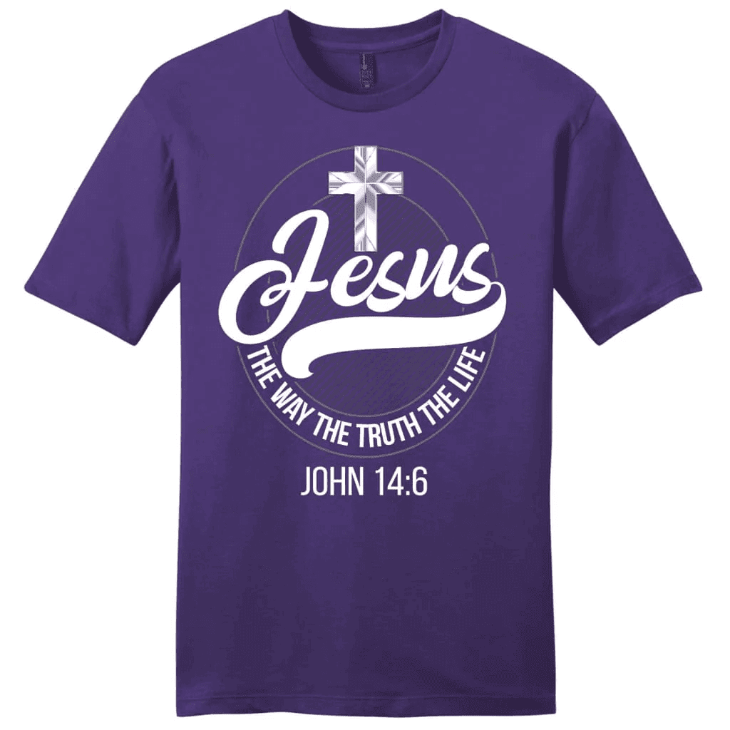 Jesus tee shirts: Jesus the way the truth the life men's Christian t-shirt