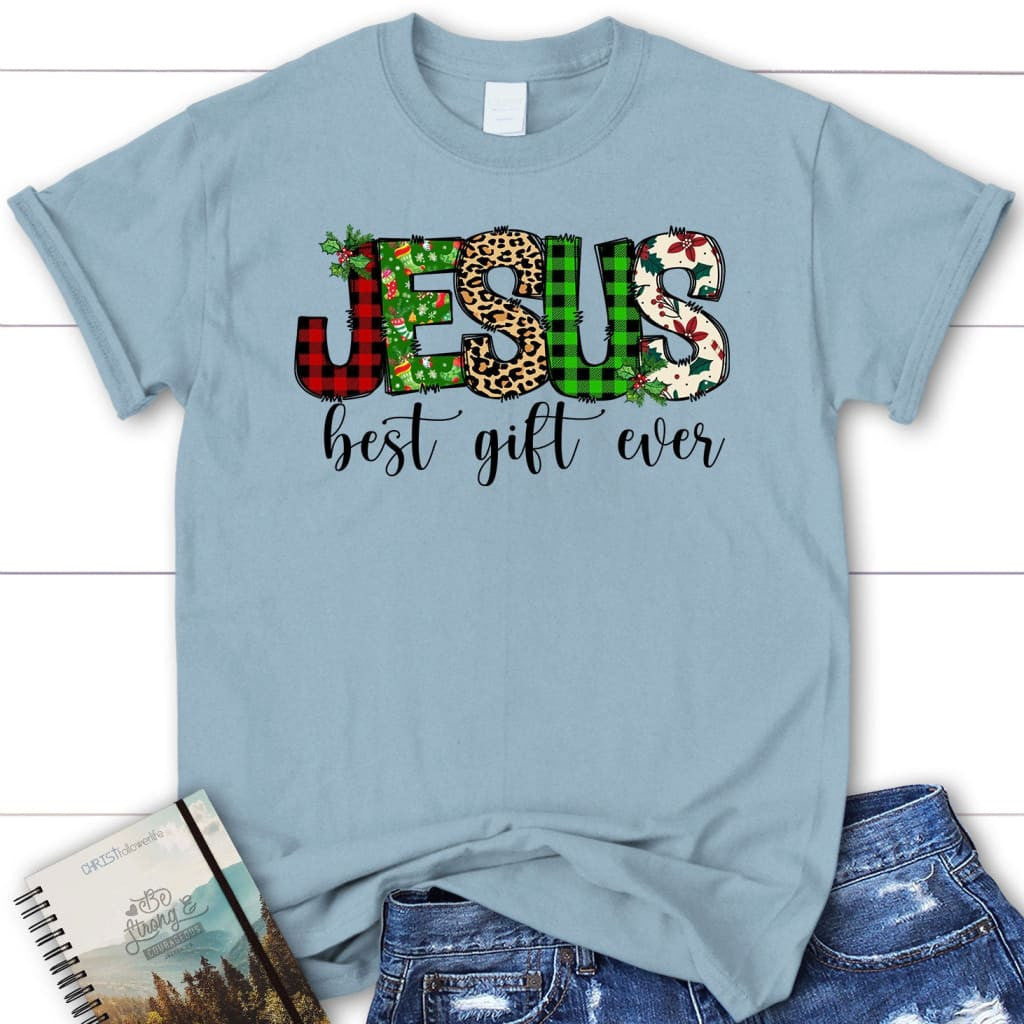 Jesus best gift ever Buffalo plaid leopard Women's t-shirt