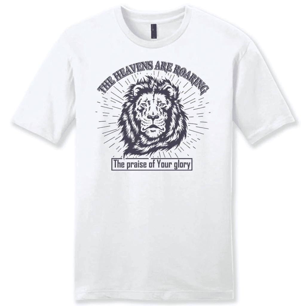 The heavens are roaring the praise of your glory men's Christian t-shirt