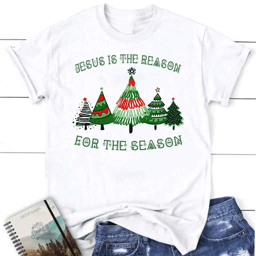 Jesus is the reason for the season Christmas tree Women's t-shirt